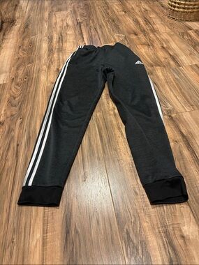 adidas Black Joggers with White Side Stripes